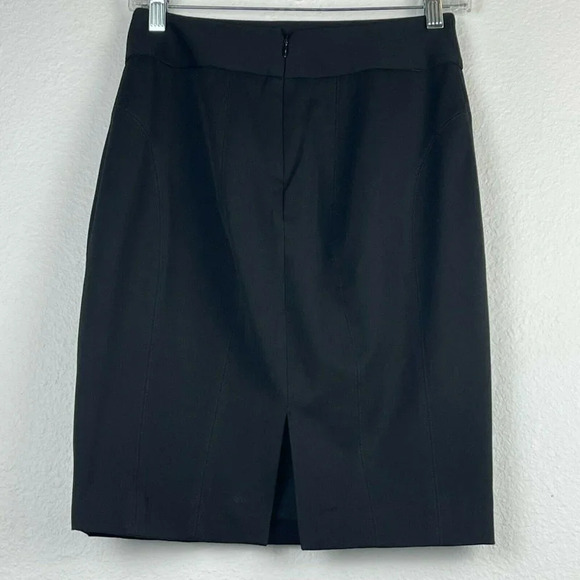 EXPRESS Skirt Womens Size 0 Pencil-Straight Seamed Back Vent Mini Stretch Black - Picture 2 of 7